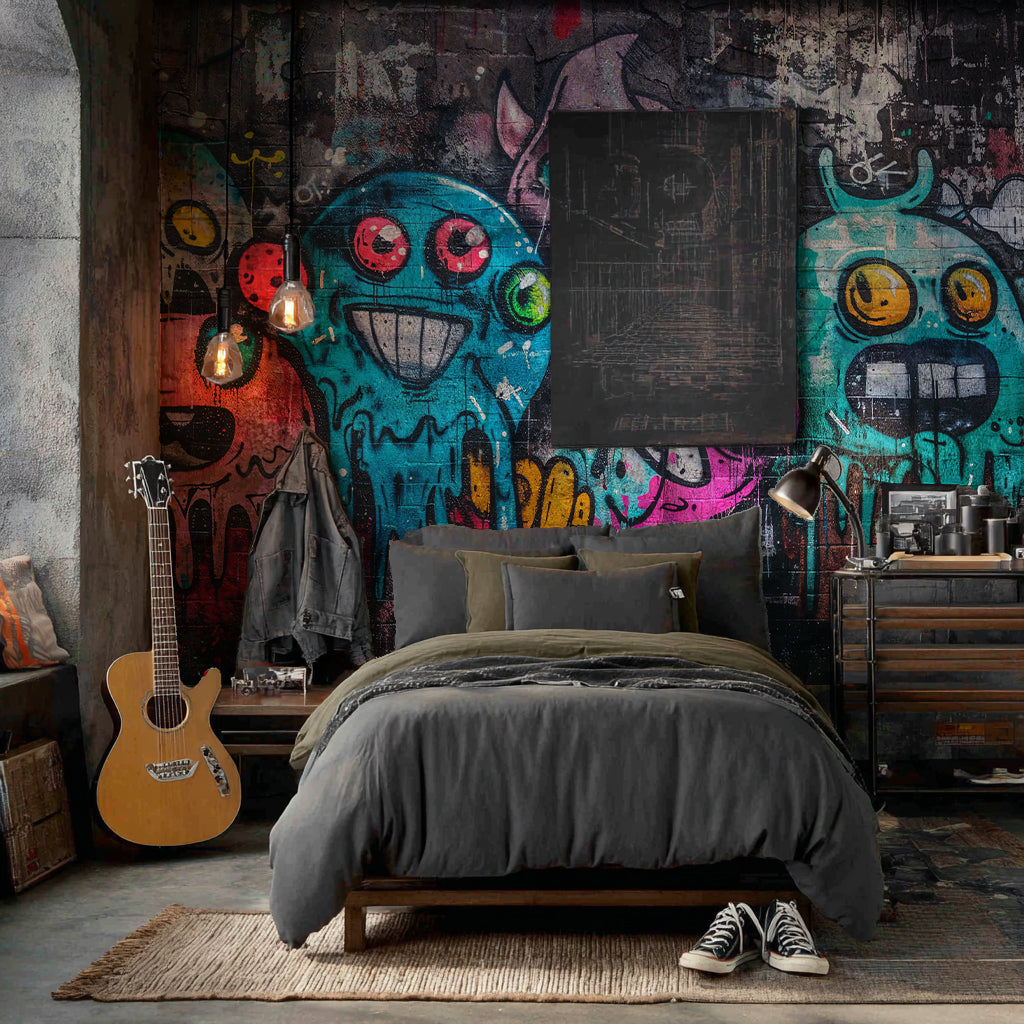 Designtapete Graffiti Monster