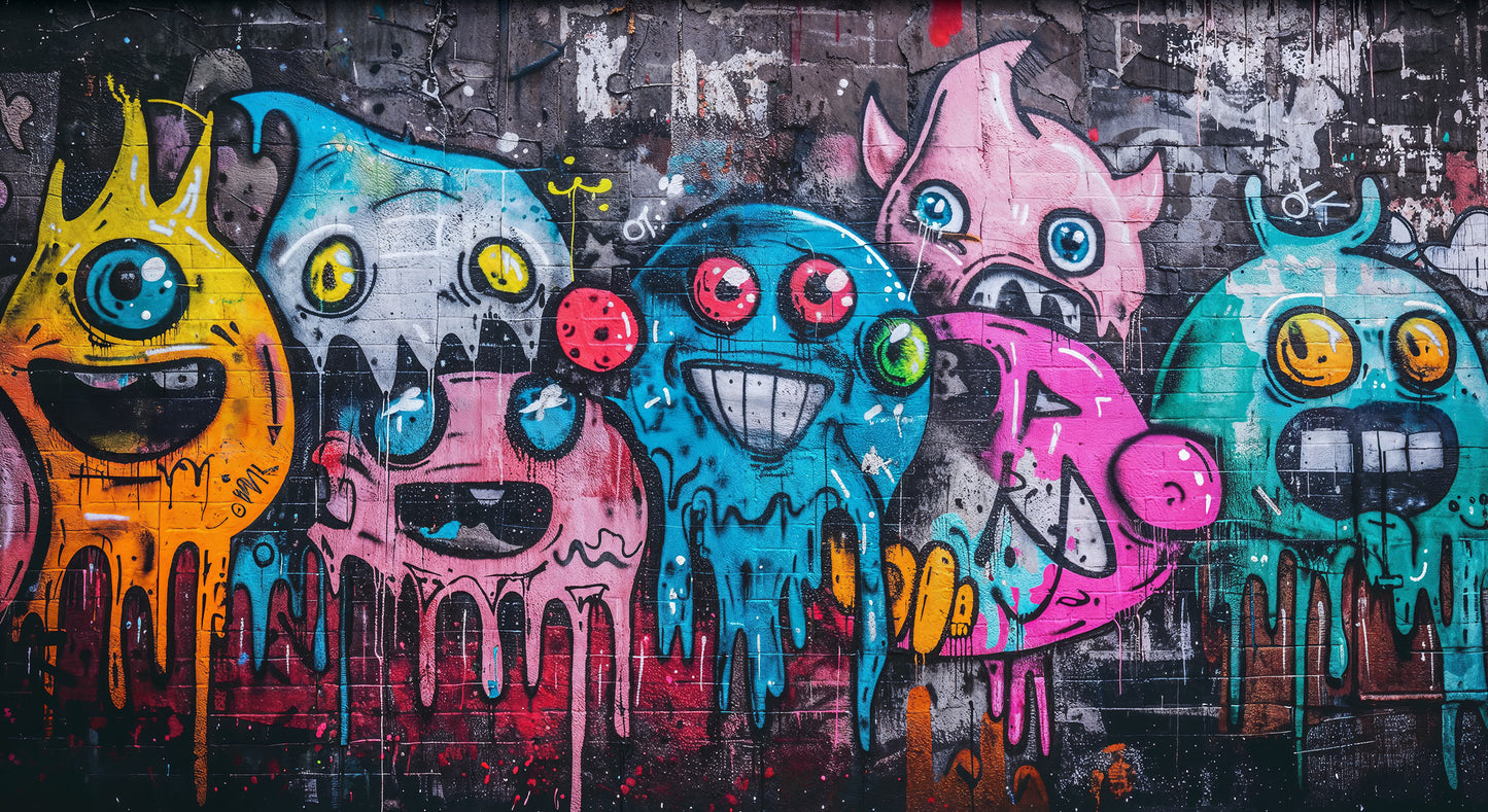 Designtapete Graffiti Monster