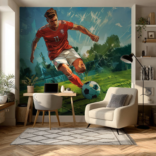 Designtapete Fussball Action