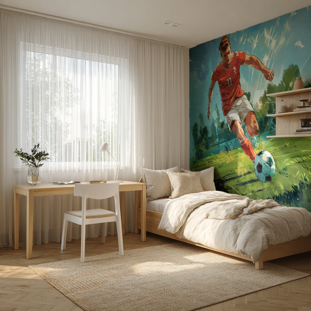 Designtapete Fussball Action