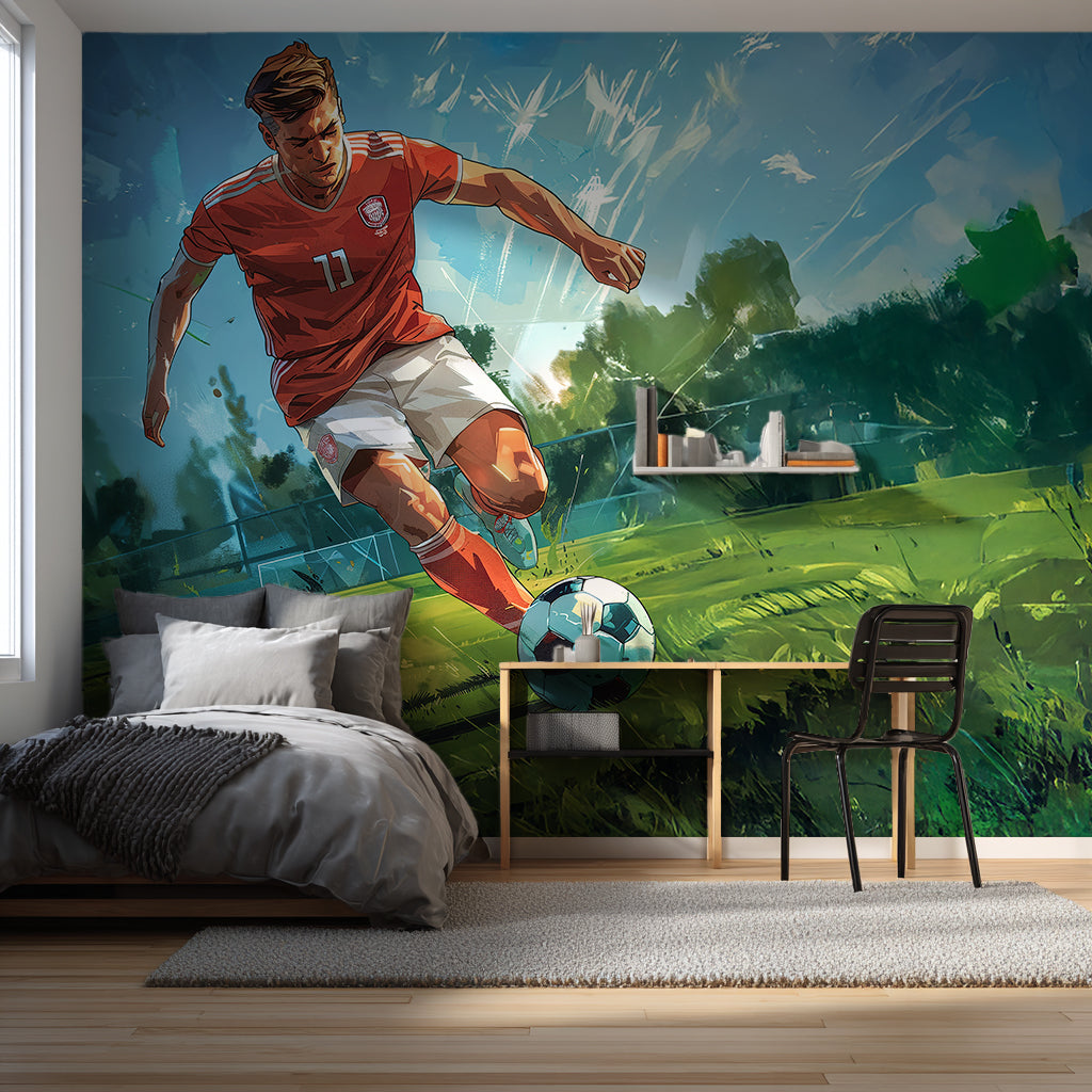 Designtapete Fussball Action