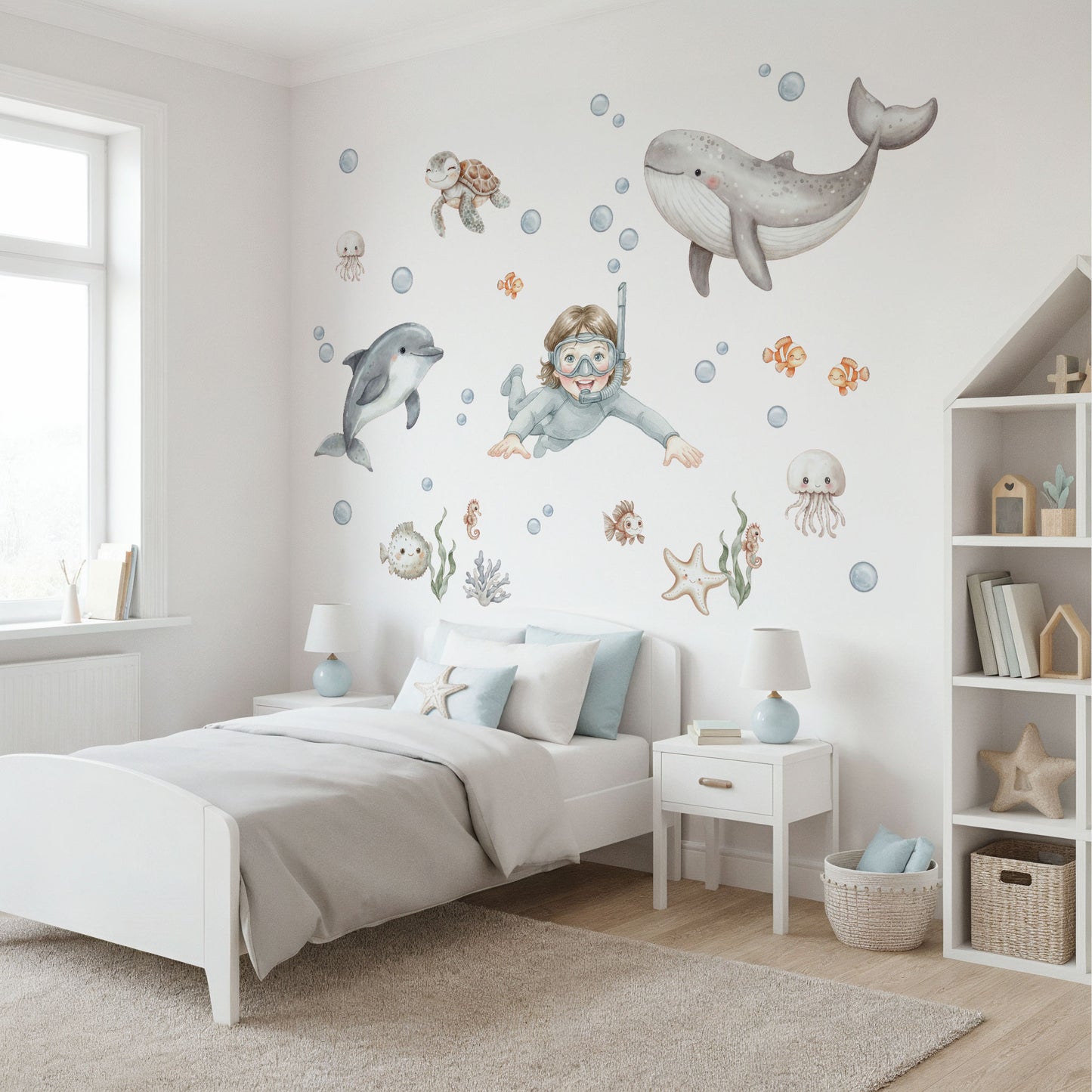 Personalisierte Wandsticker Ocean Friends