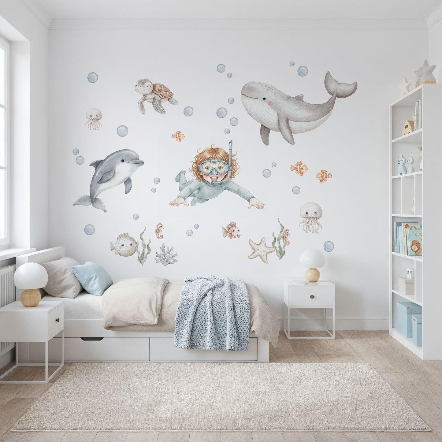 Personalisierte Wandsticker Ocean Friends