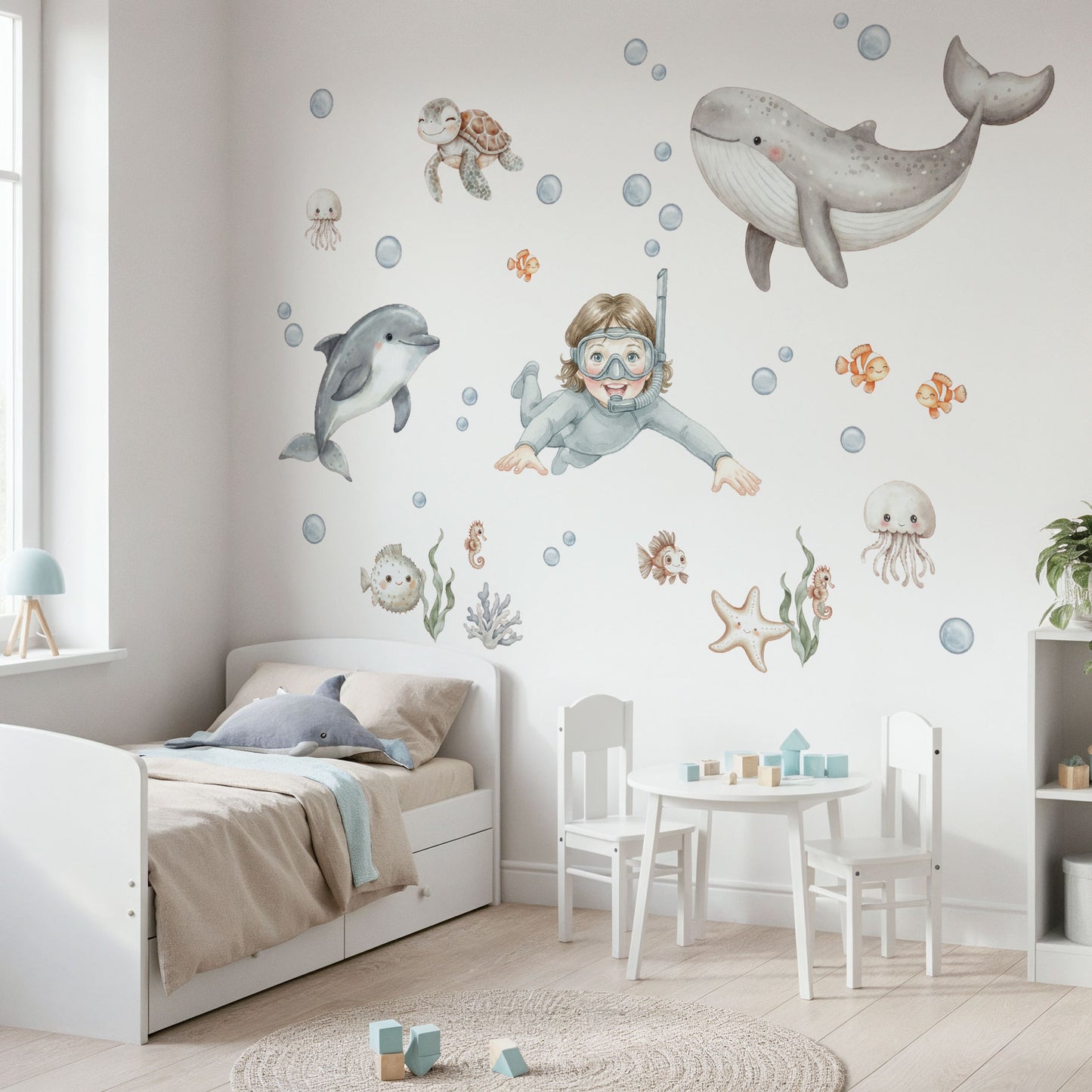 Personalisierte Wandsticker Ocean Friends