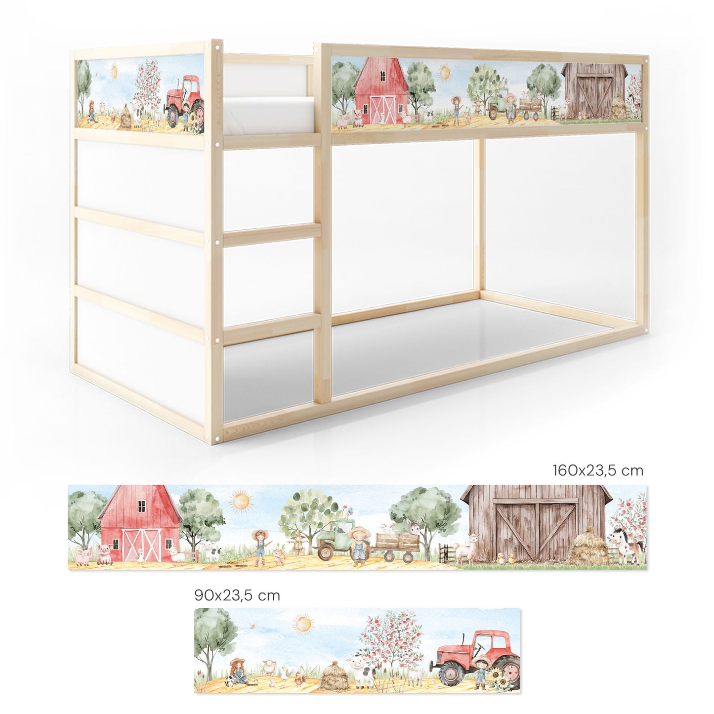 Bettaufkleber Set für IKEA Kura - Bauernhof