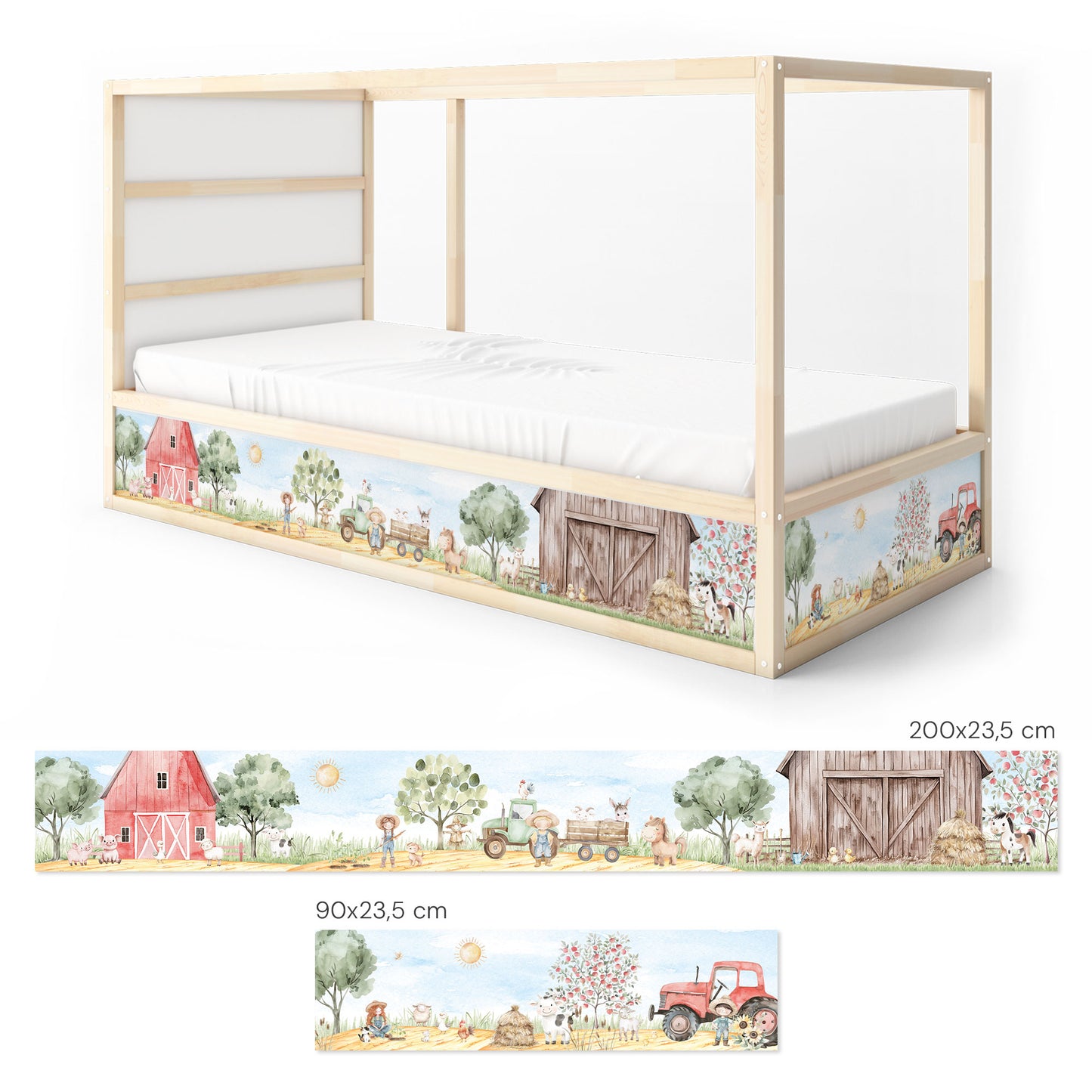 Bettaufkleber Set für IKEA Kura - Bauernhof