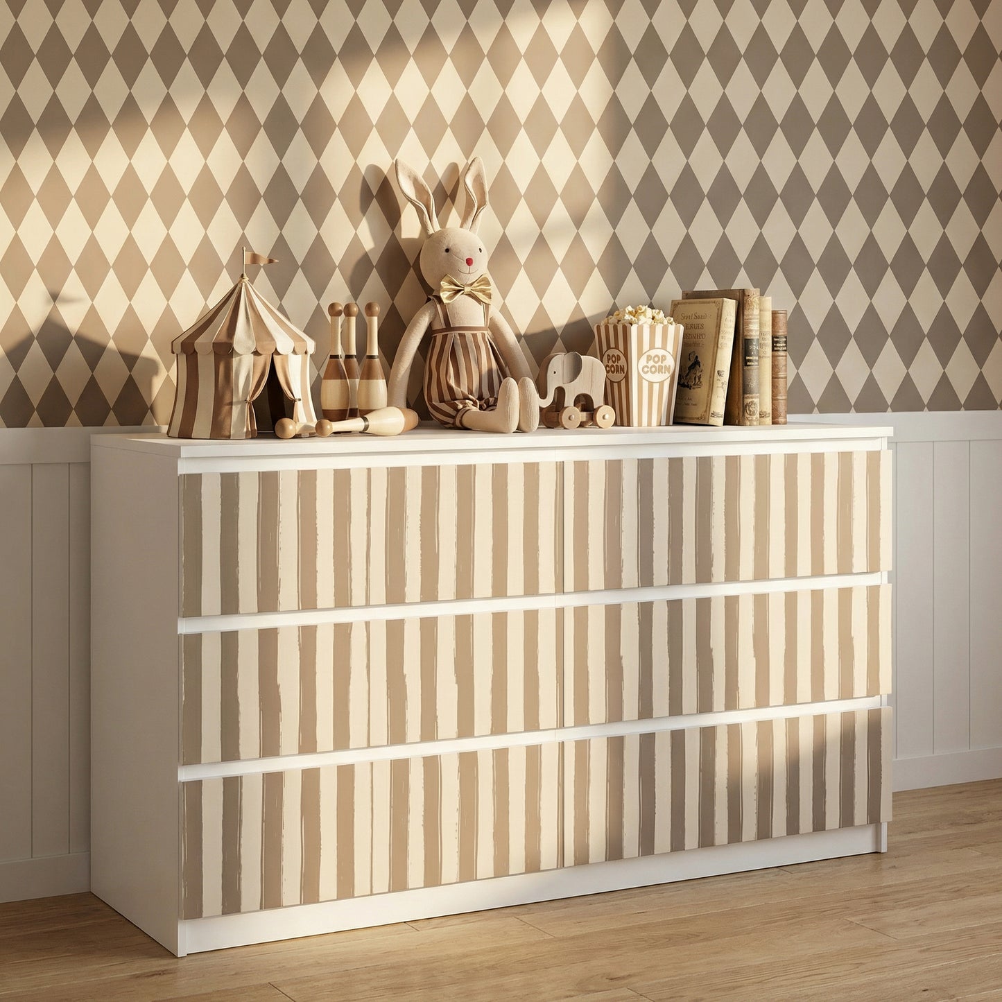 IKEA Malm Möbelfolie "Traumzirkus" - Morgenmanege (Streifen)