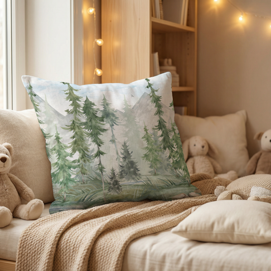 Kissenbezug Tannenwald Aquarell