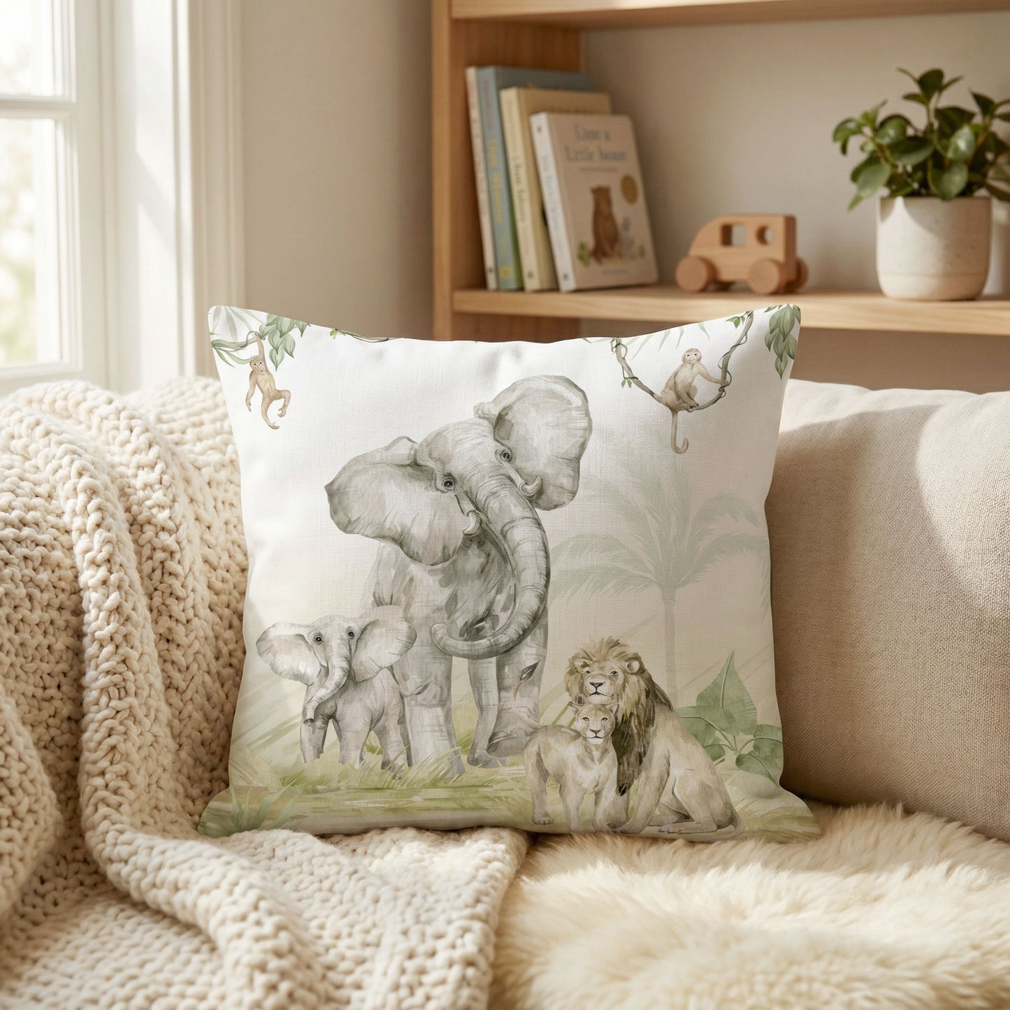 Safari Watercolor Cushion Cover