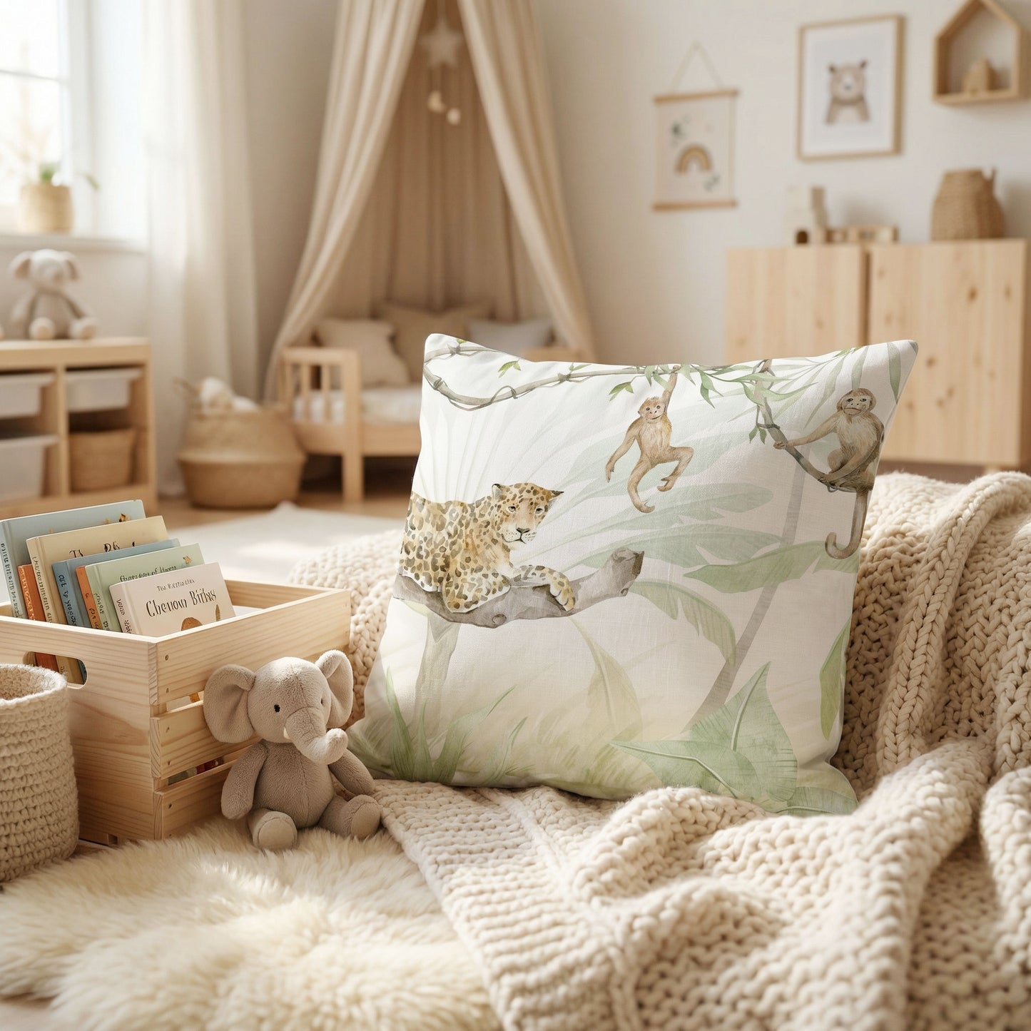 Safari Watercolor Cushion Cover