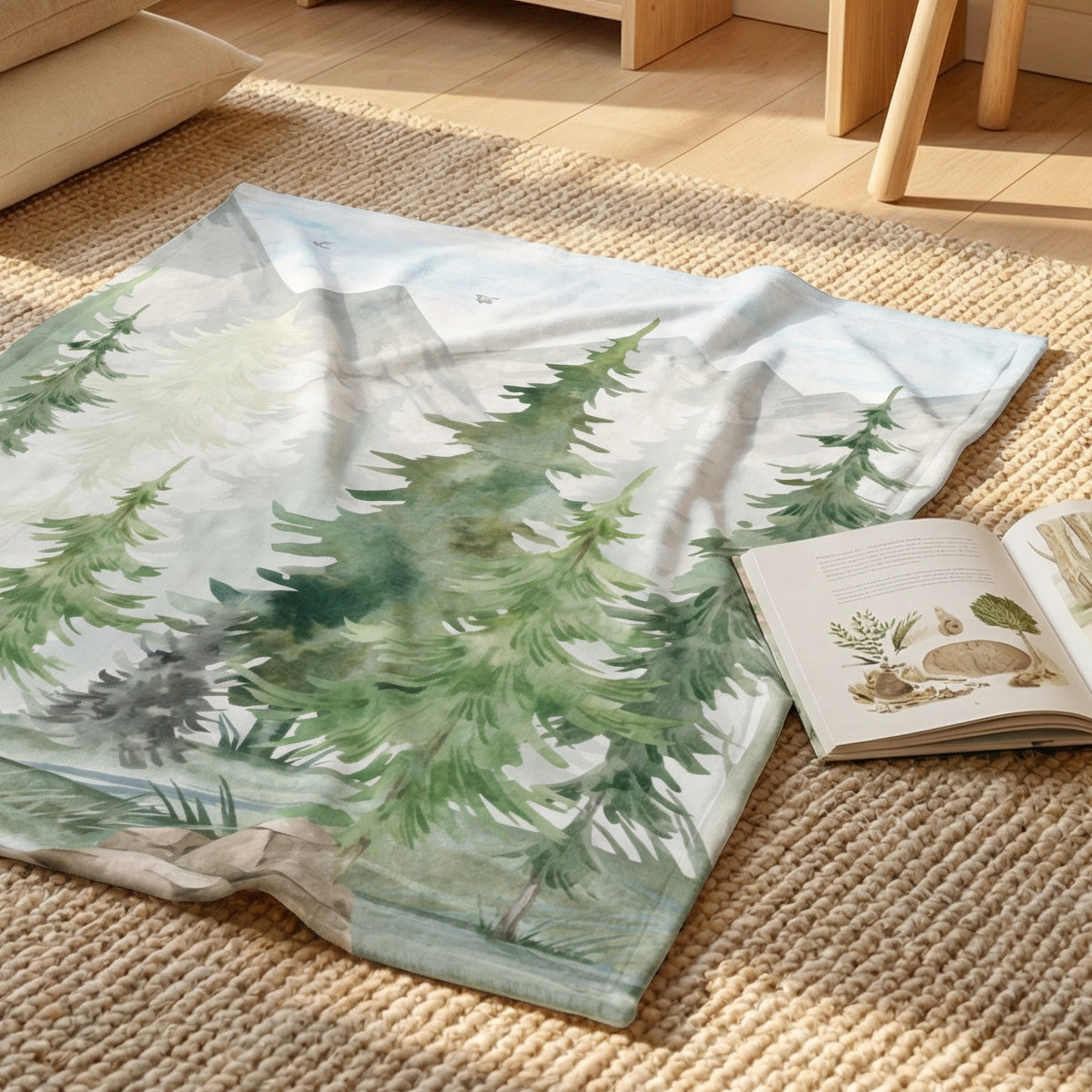 Kuscheldecke Tannenwald Aquarell