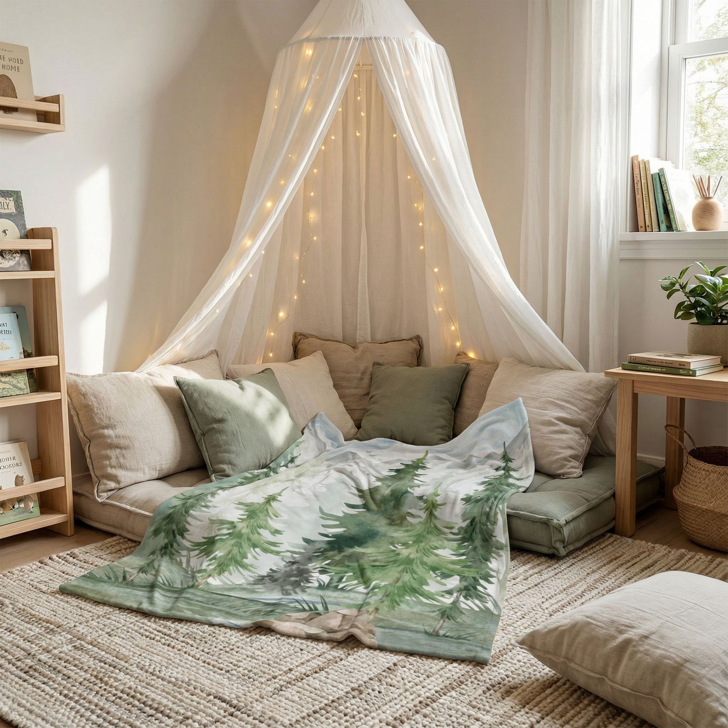 Kuscheldecke Tannenwald Aquarell