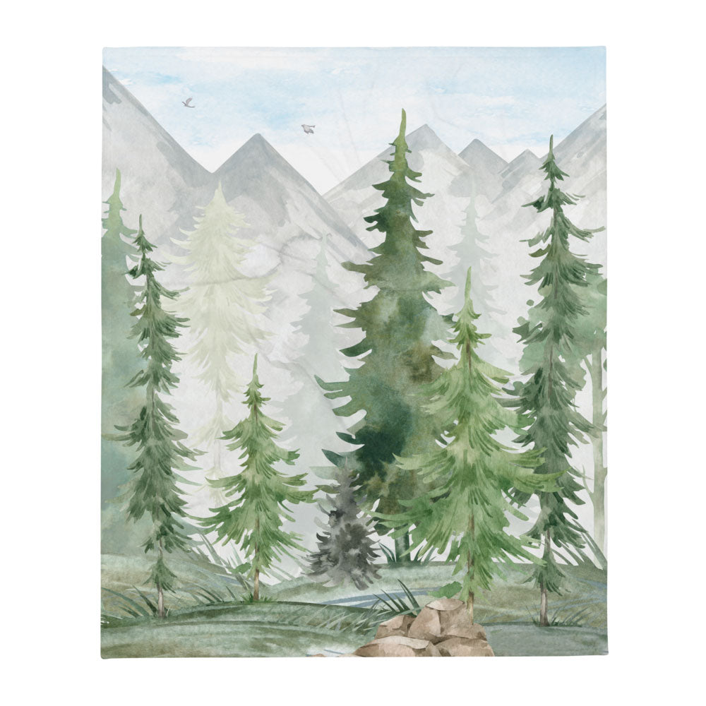 Kuscheldecke Tannenwald Aquarell