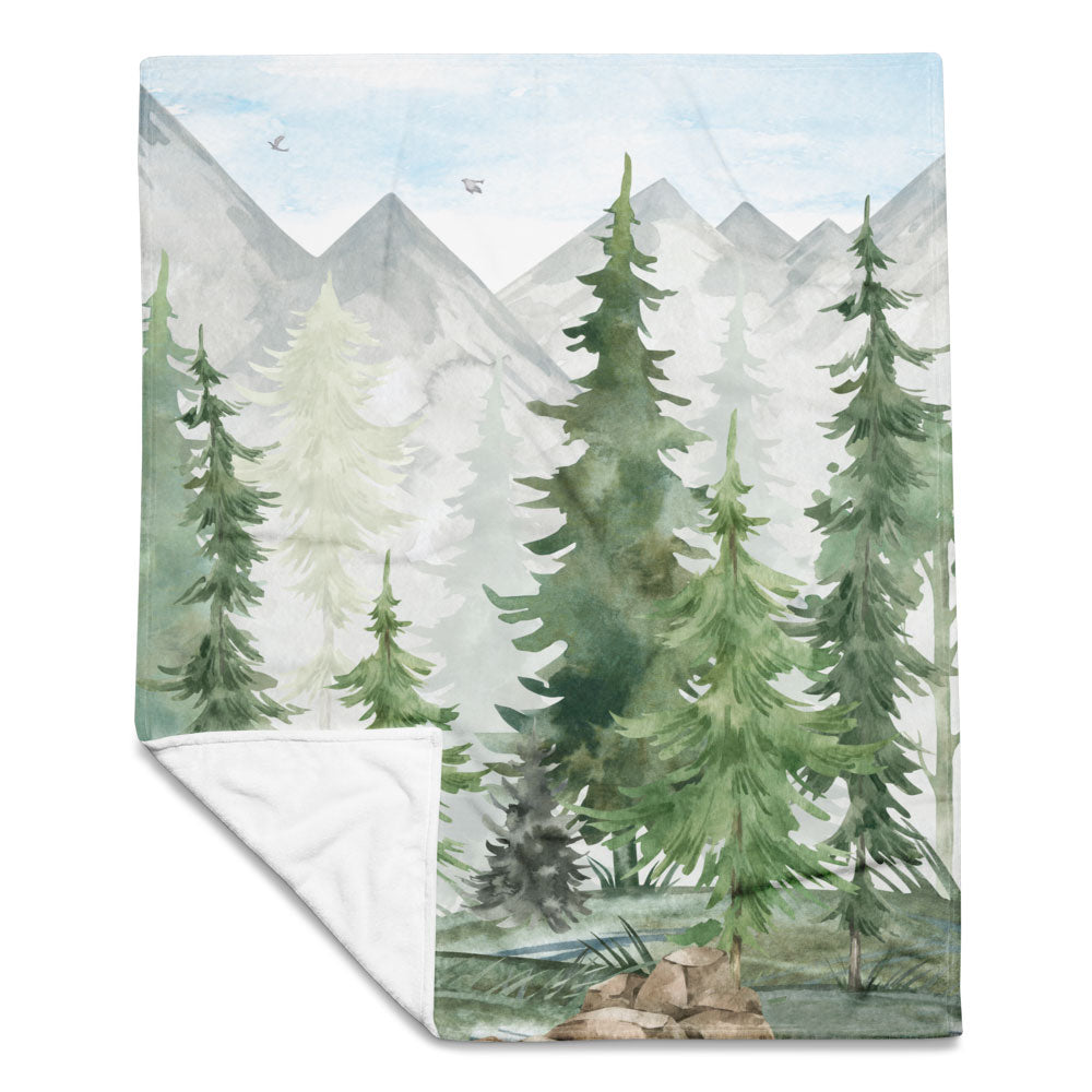 Kuscheldecke Tannenwald Aquarell