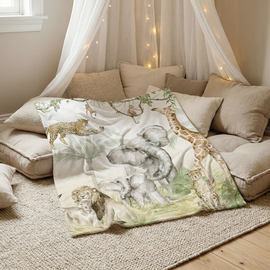 Kuscheldecke Safari Aquarell