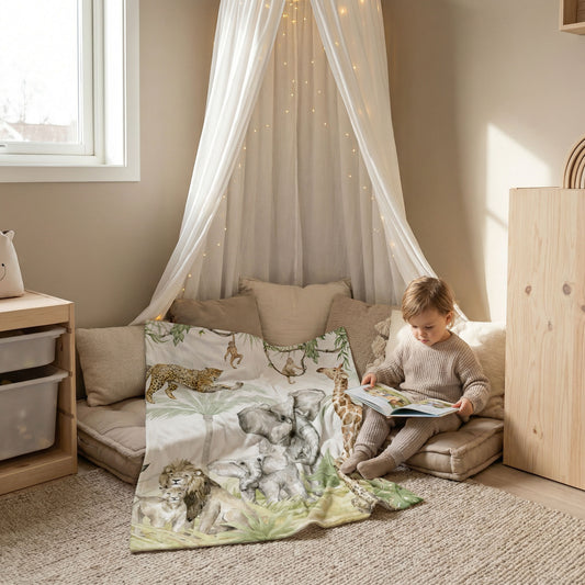 Kuscheldecke Safari Aquarell