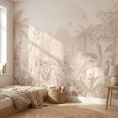 Kinder­tapete Beige Safari