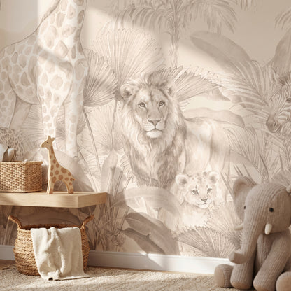 Kinder­tapete Beige Safari