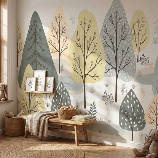 Kinder­tapete Pastell­wald