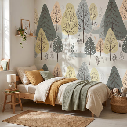 Kinder­tapete Pastell­wald
