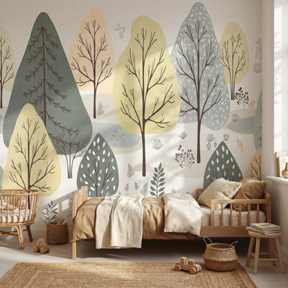Kinder­tapete Pastell­wald