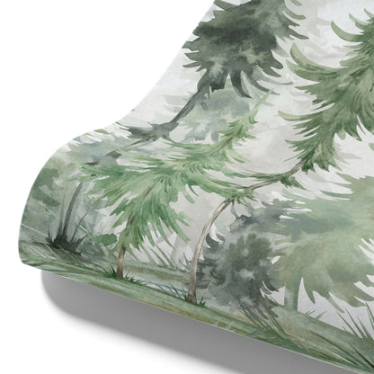 Children's Wallpaper Fir Forest Watercolor