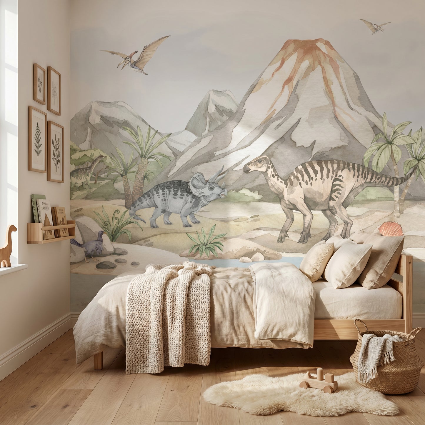 Kindertapete Pastell Dinosau­rier