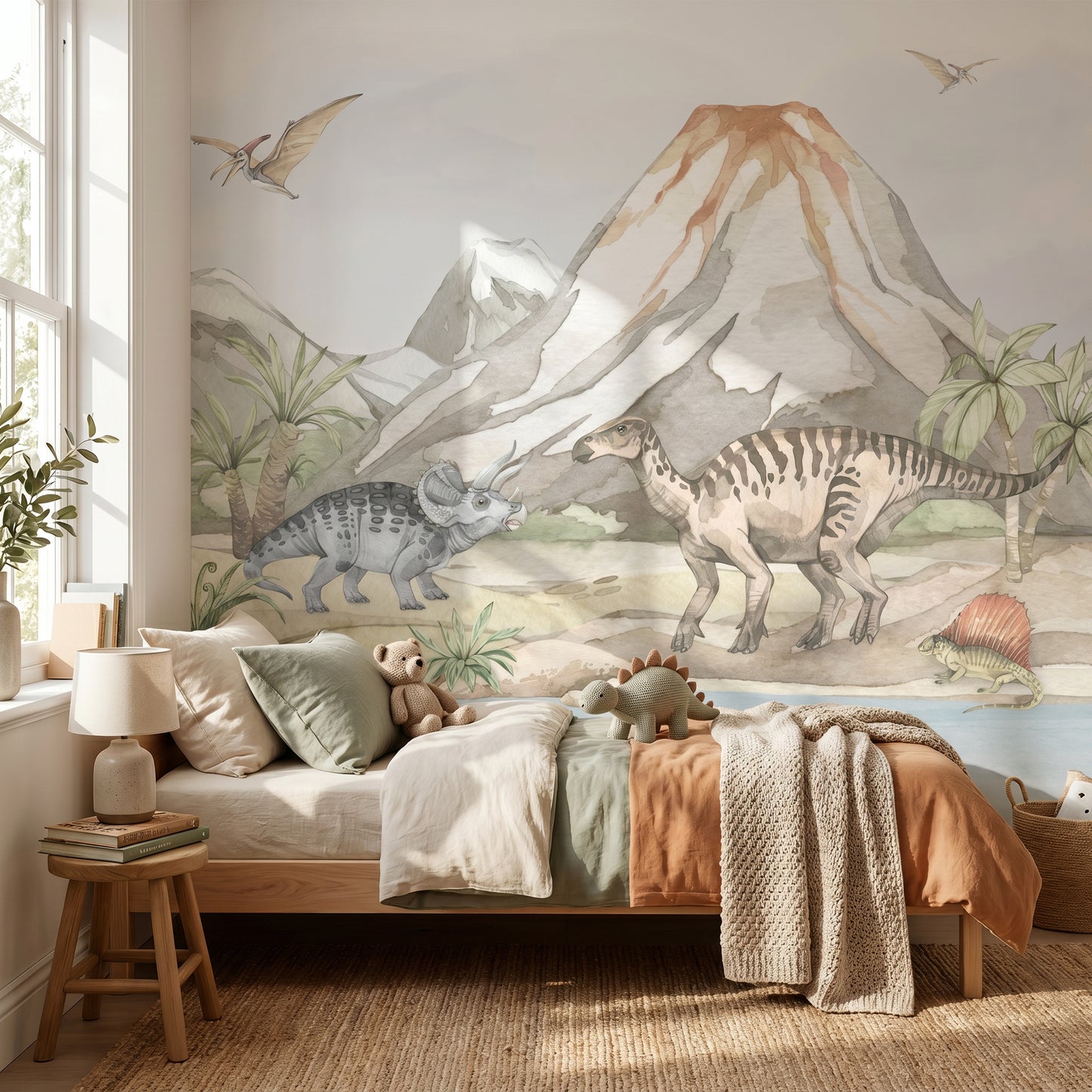 Kindertapete Pastell Dinosau­rier