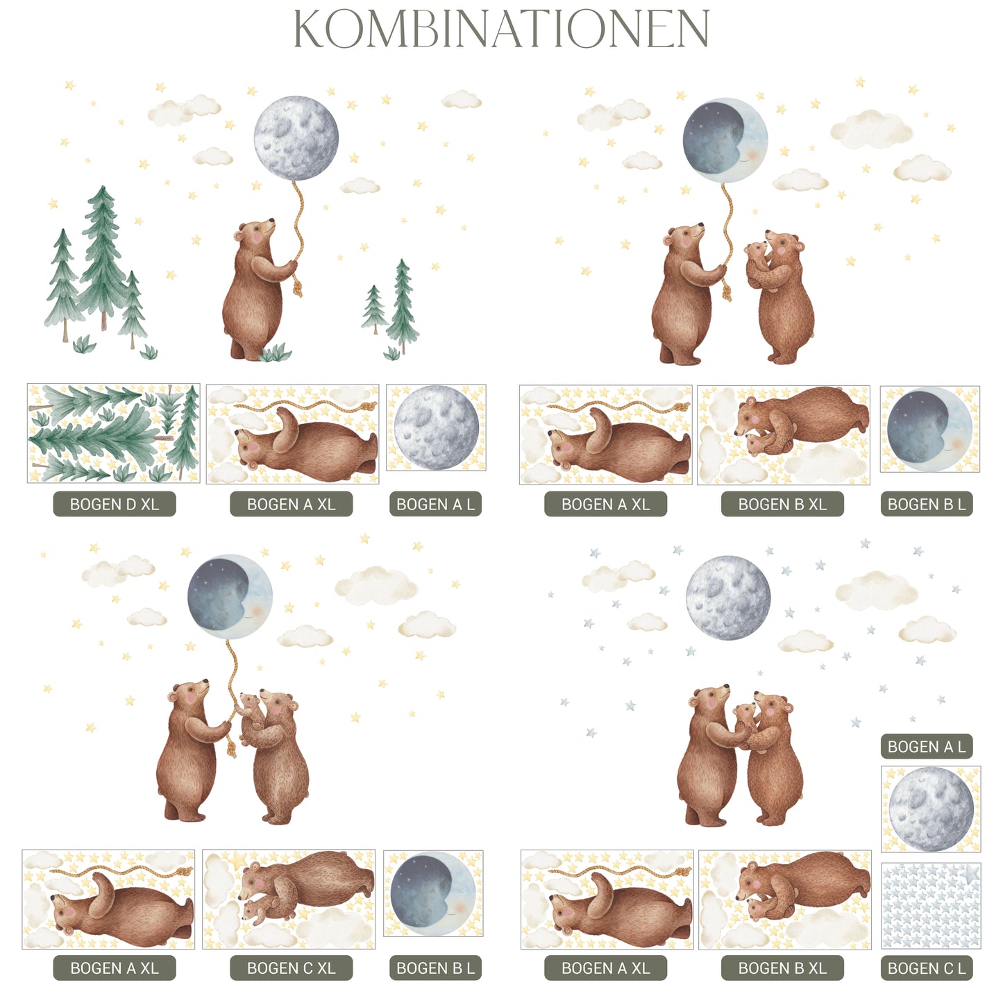 Wandsticker Mondbären