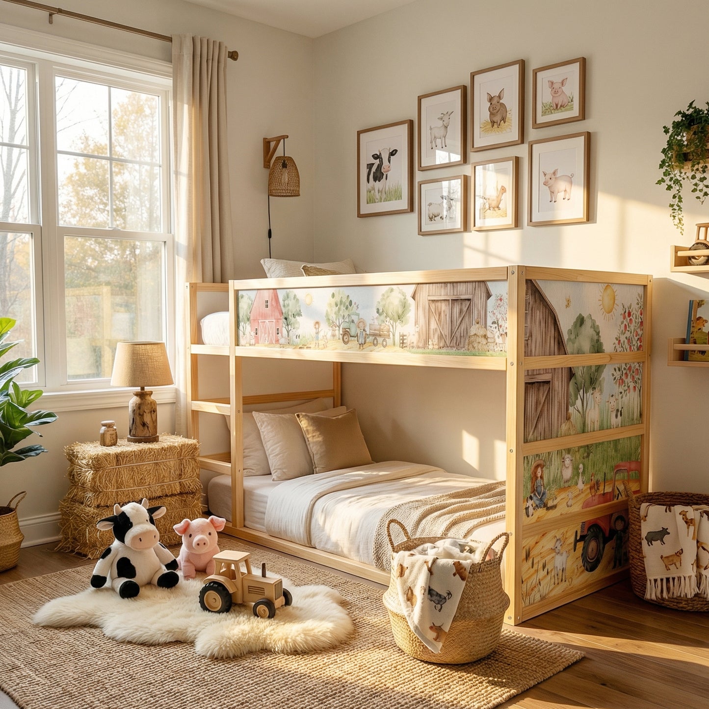 Bettaufkleber Set für IKEA Kura - Bauernhof