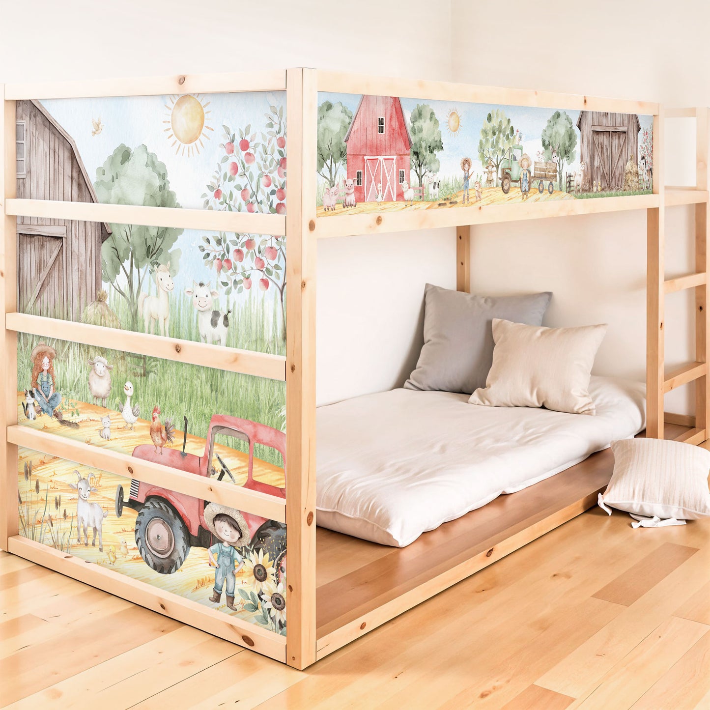 Bettaufkleber Set für IKEA Kura - Bauernhof