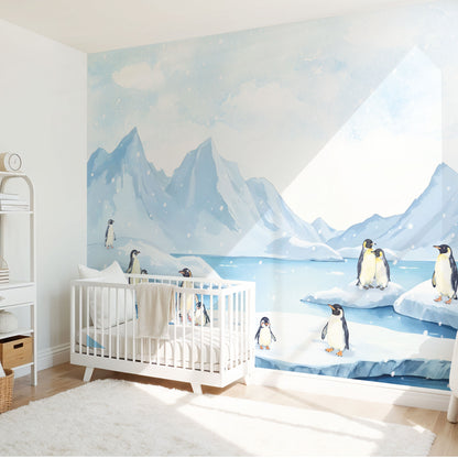 Kindertapete Pinguine Antarktis Schnee