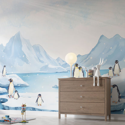 Kindertapete Pinguine Antarktis Schnee