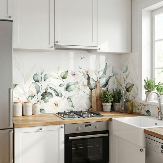 Bordure fleurie en papier aluminium pour la cuisine