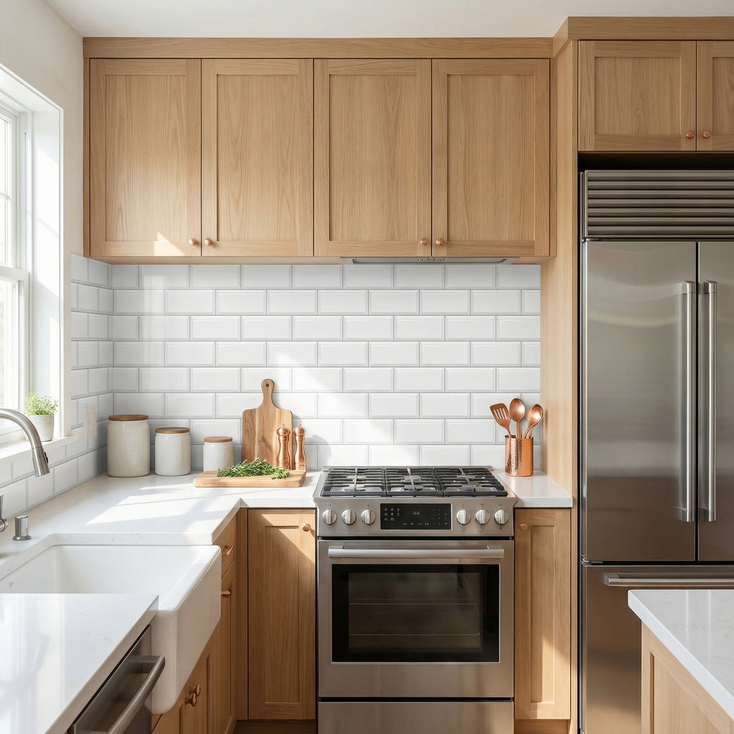 Küchen­folie Metro­fliesen ver­setzt