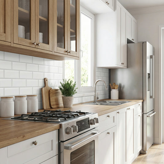 Küchen­folie Metro­fliesen ver­setzt