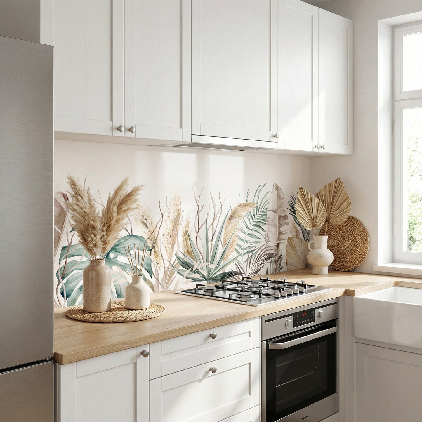 Küchen­folie Boho Grä­ser