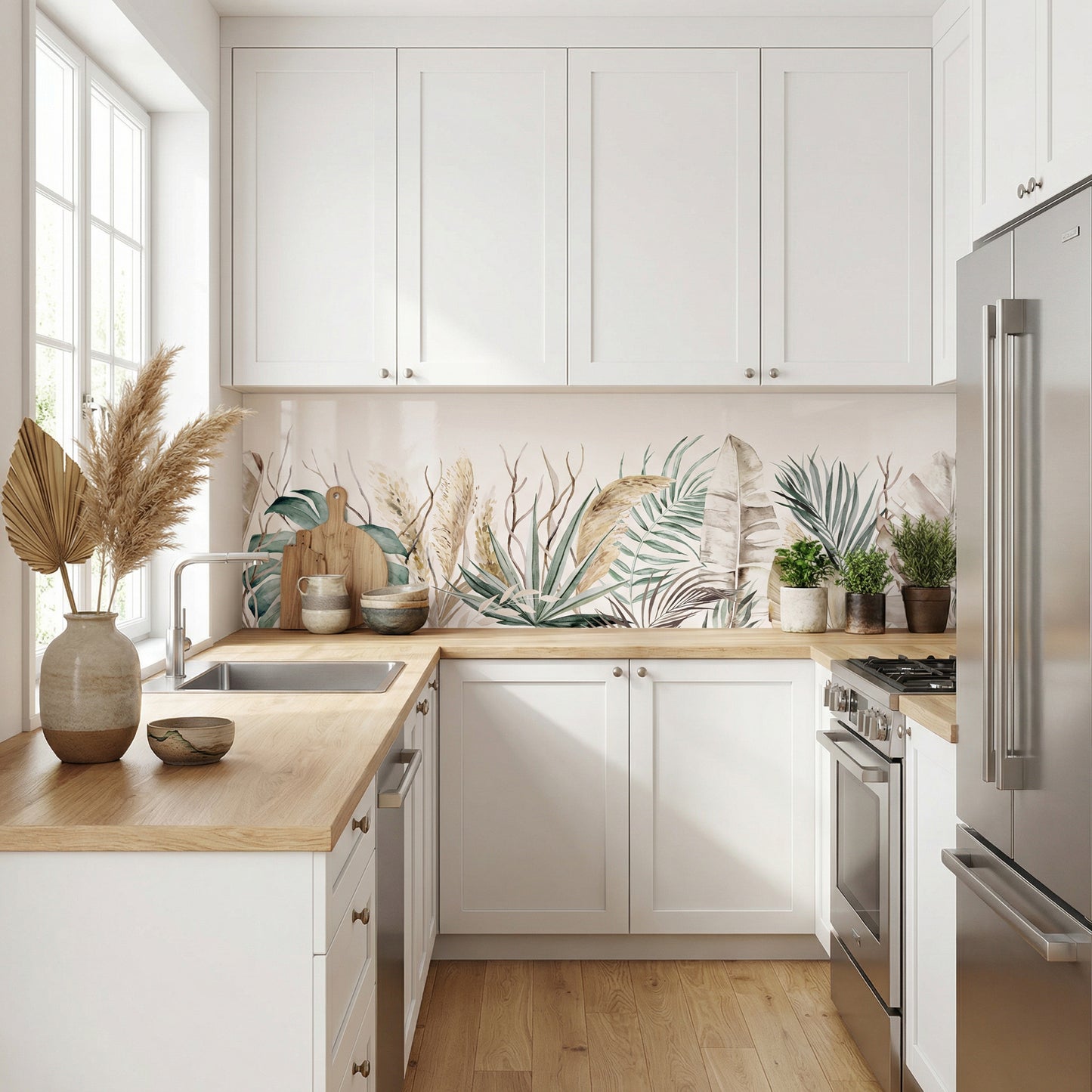 Küchen­folie Boho Grä­ser