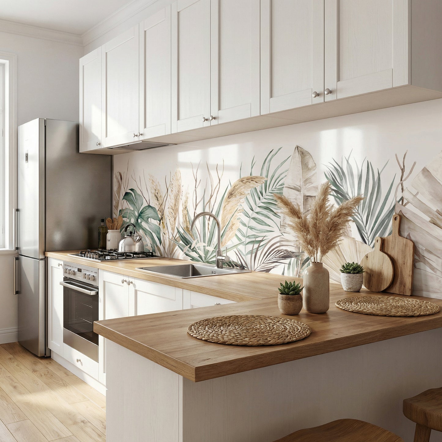 Küchen­folie Boho Grä­ser