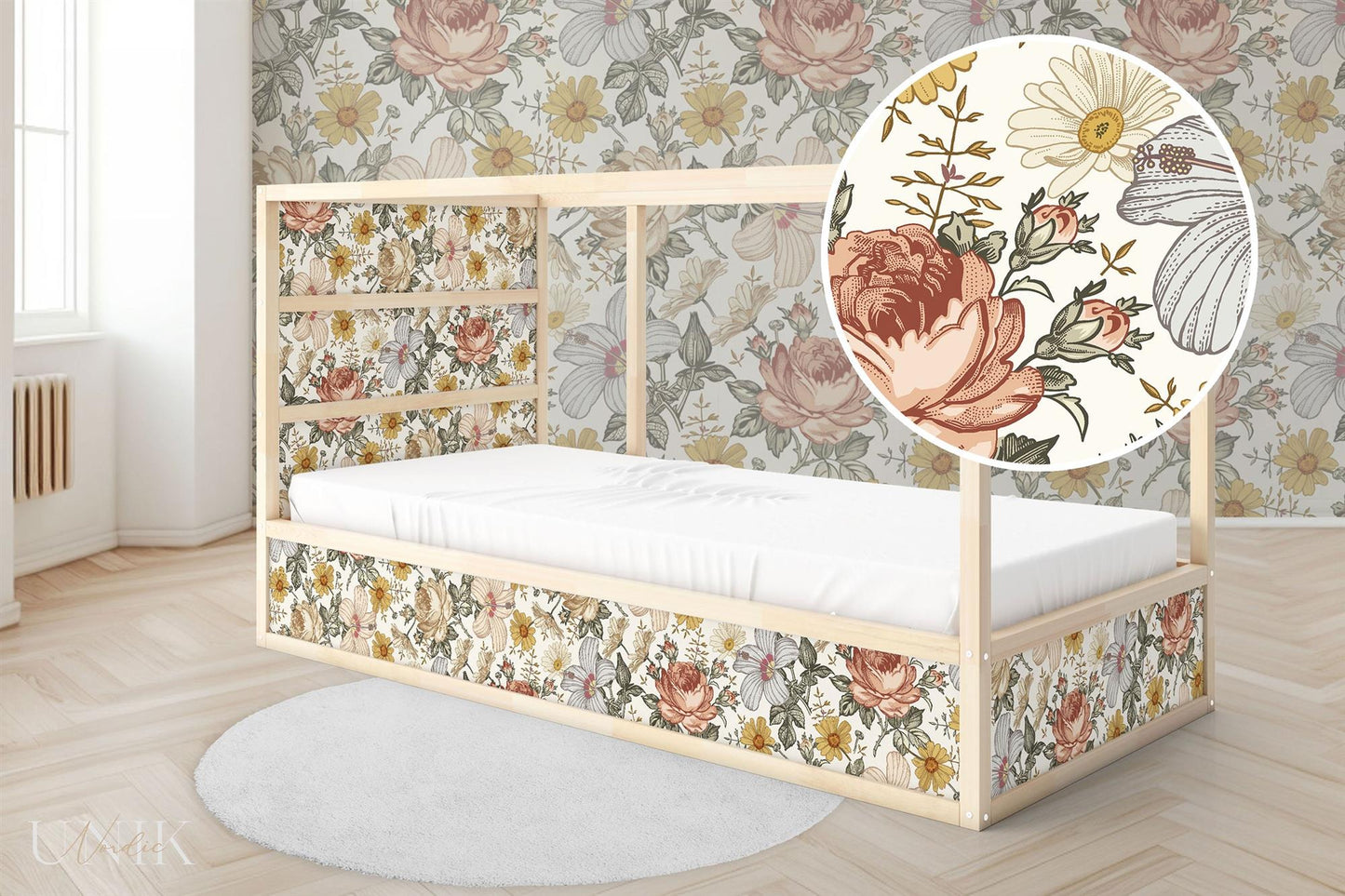 IKEA Kura Bed Sticker Set - Vintage Flowers