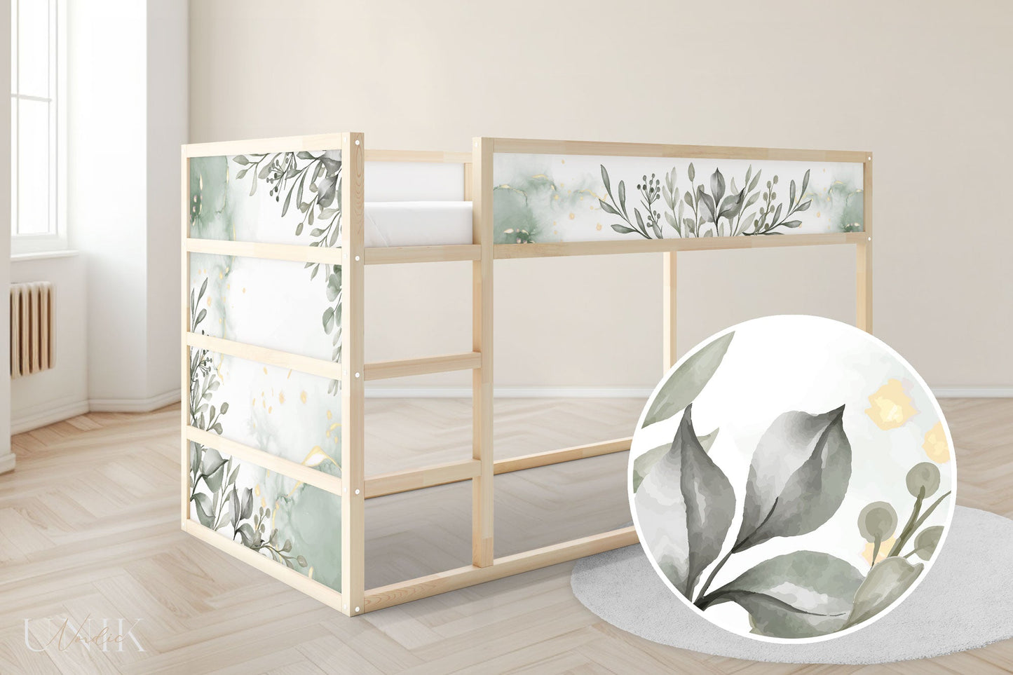 IKEA Kura Bed Sticker Set - Eucalyptus Watercolor