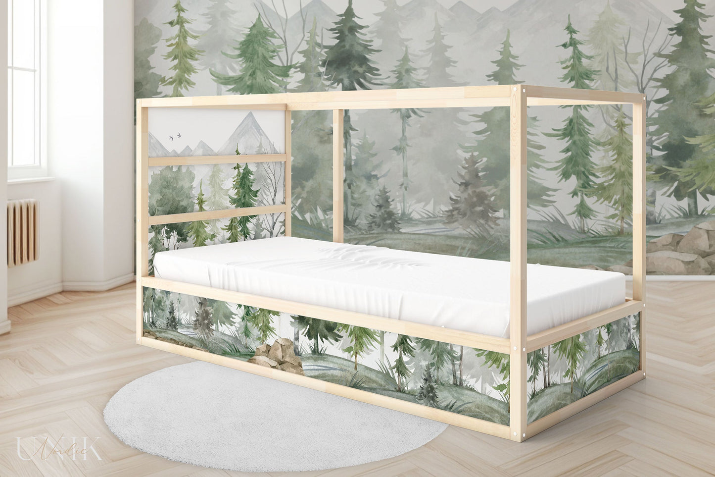 IKEA Kura Bed Sticker Set - Fir Forest Watercolor