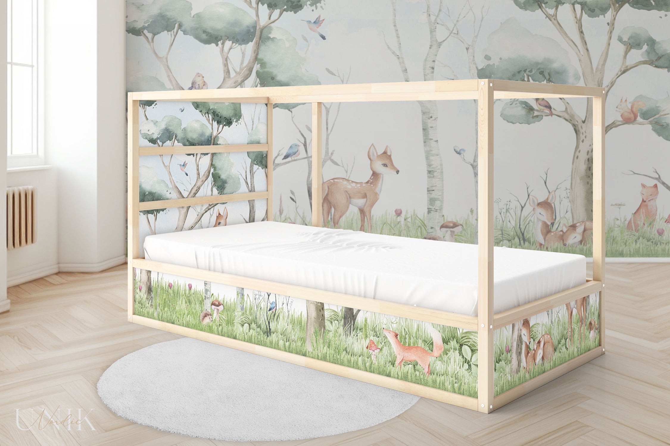 Lions and Leaves IKEA Kura Bed Decal , Botanical Kura Bed Sticker for Kids , Leaves Kura hotsell Bed Decal