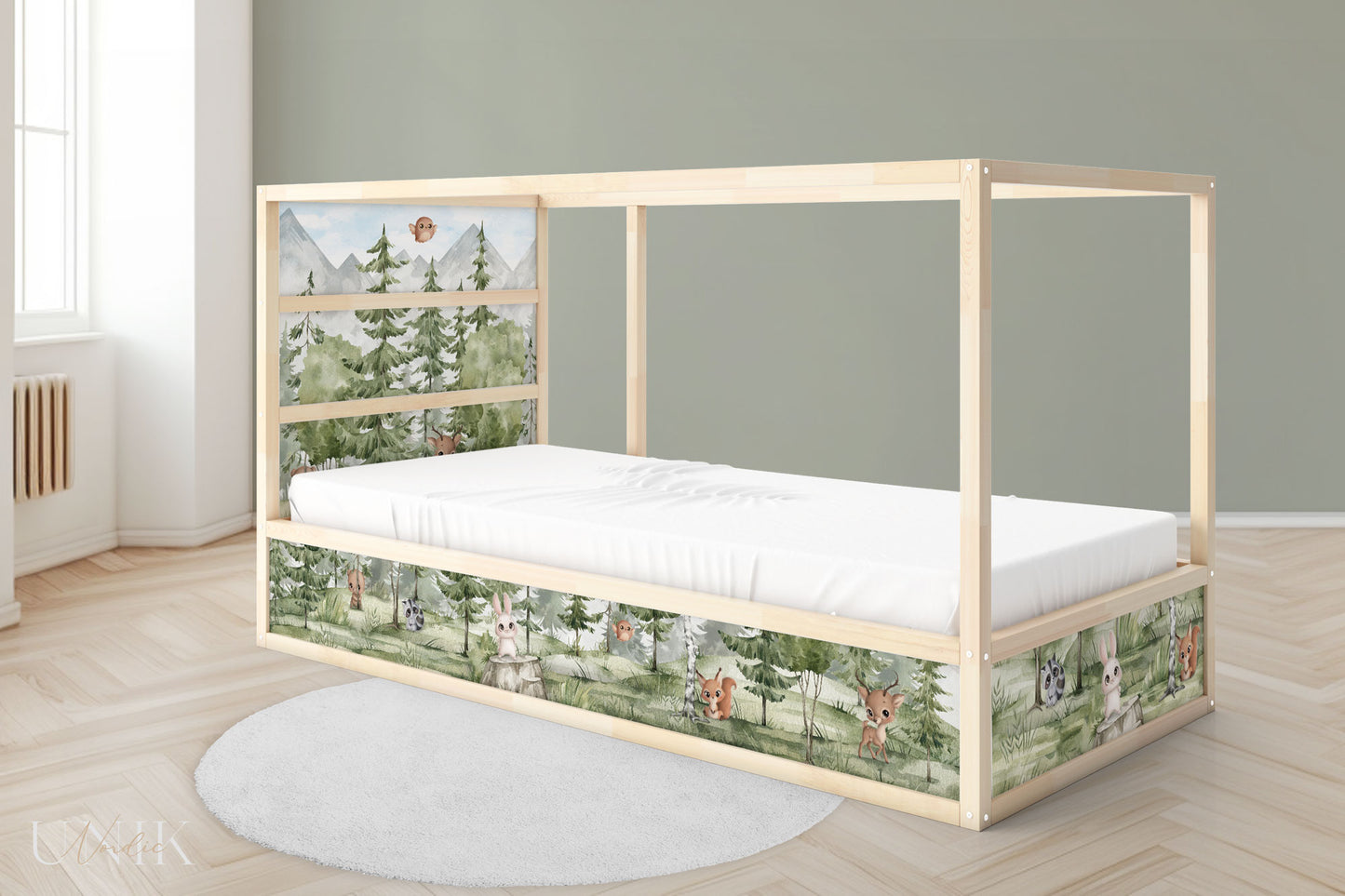 IKEA Kura Bett­aufkleber Set - Tannenwald mit Tieren