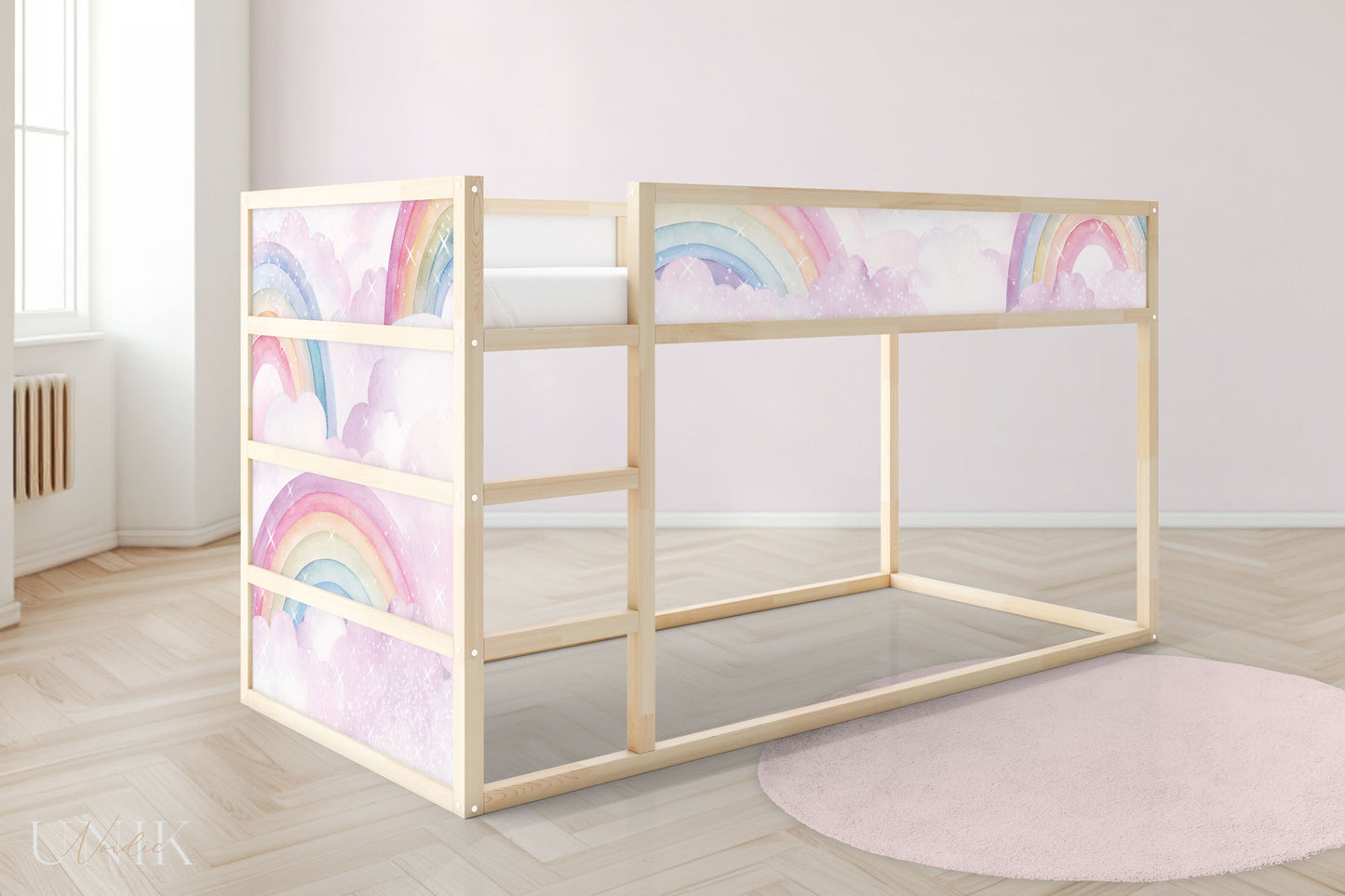 IKEA Kura Bett­aufkleber Set - Glitzer Regenbögen