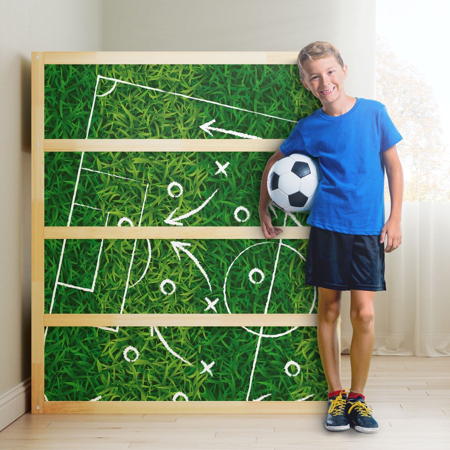 IKEA Kura Bett­aufkleber Set - Fußball Rasen