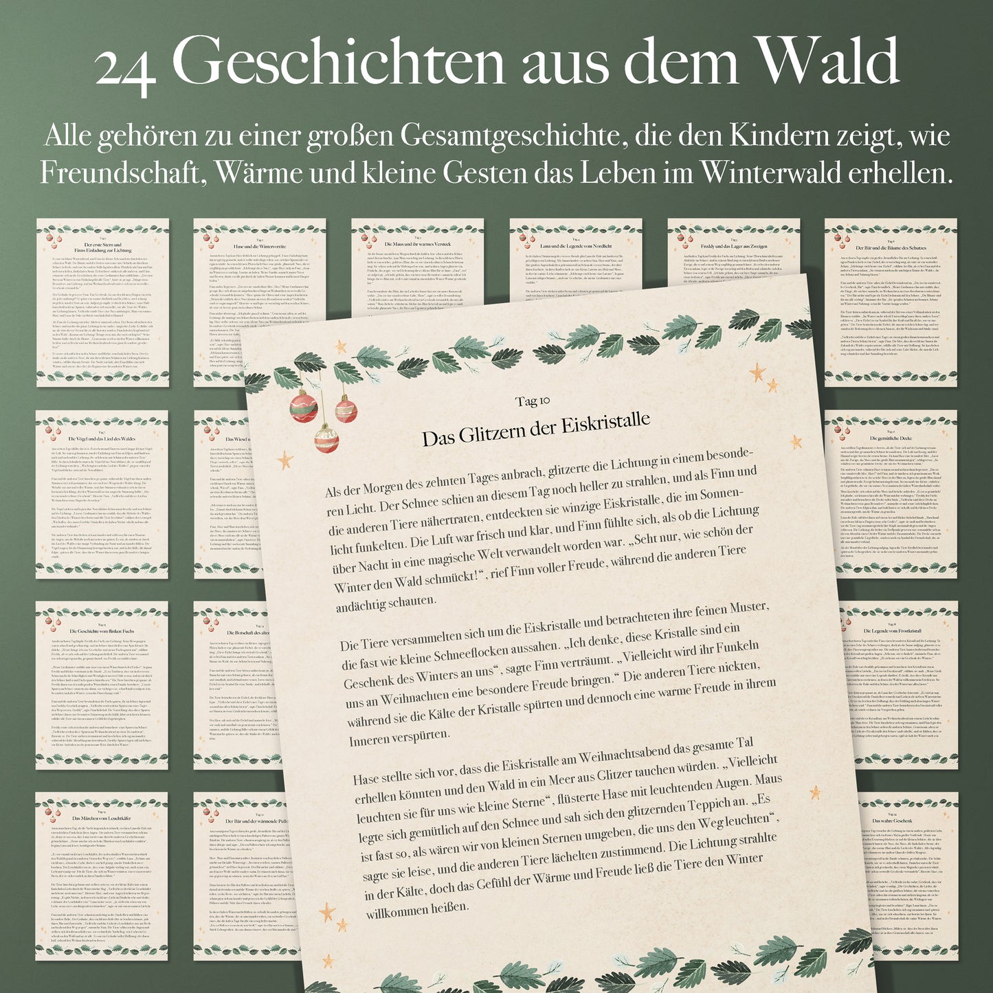 Calendrier de l'Avent magique : 24 histoires et autocollants pour enfants