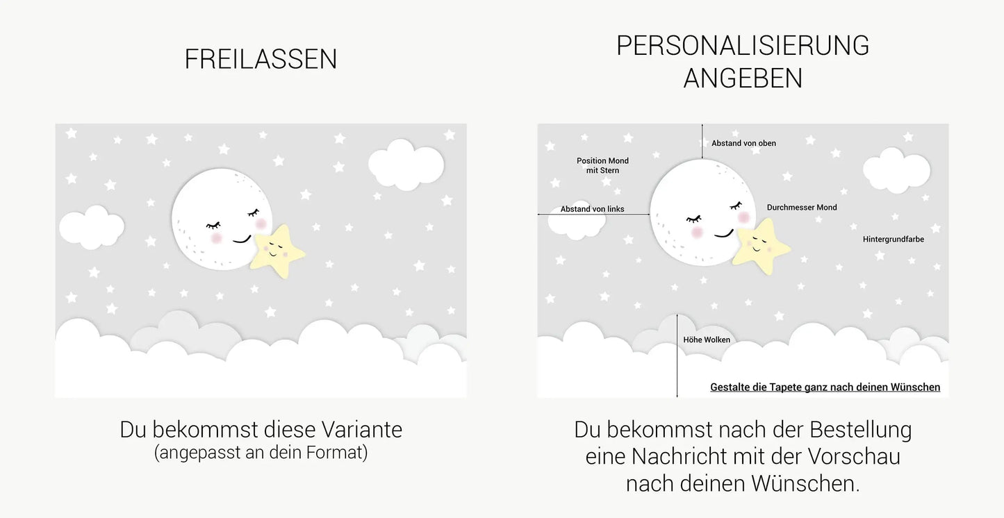 Kinder­tapete Mond mit Stern