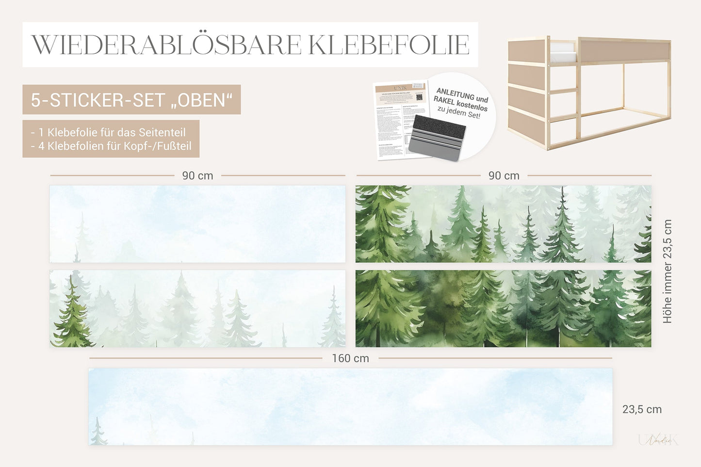 IKEA Kura Bed Sticker Set - Fir Forest