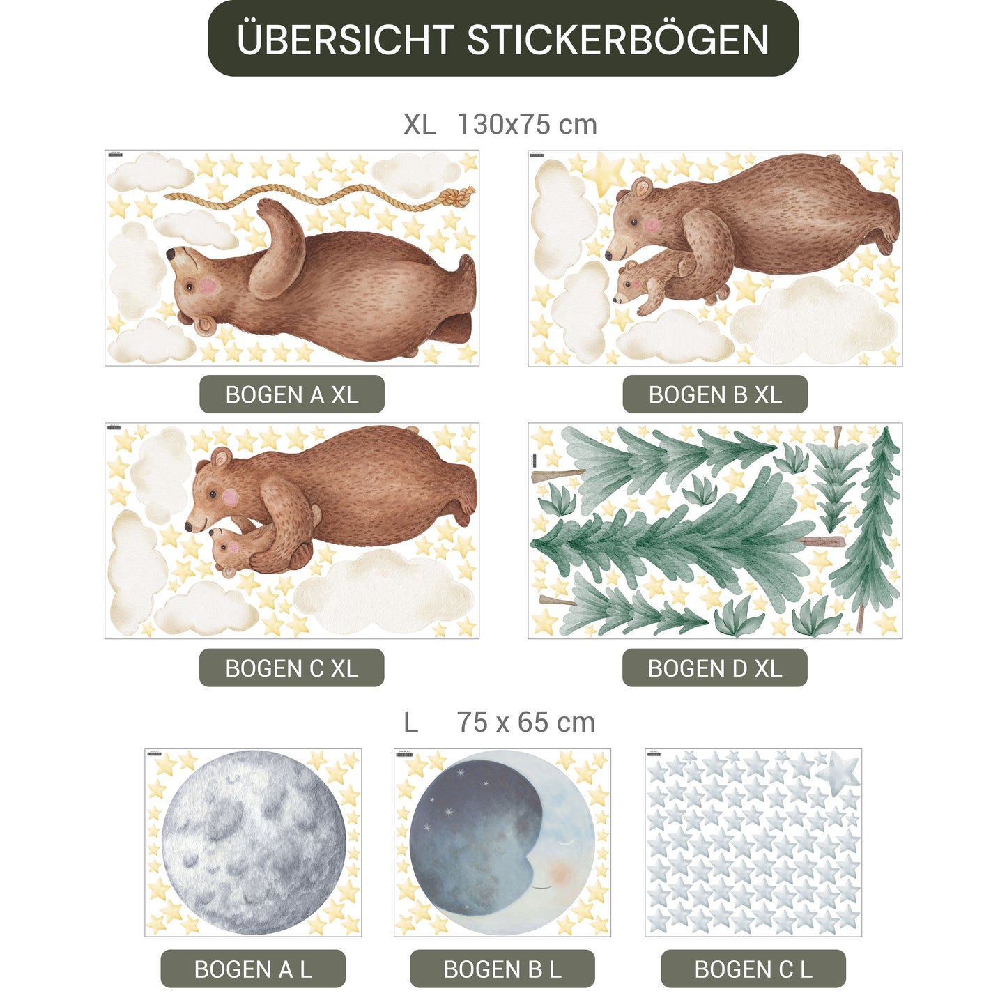 Wandsticker Mondbären